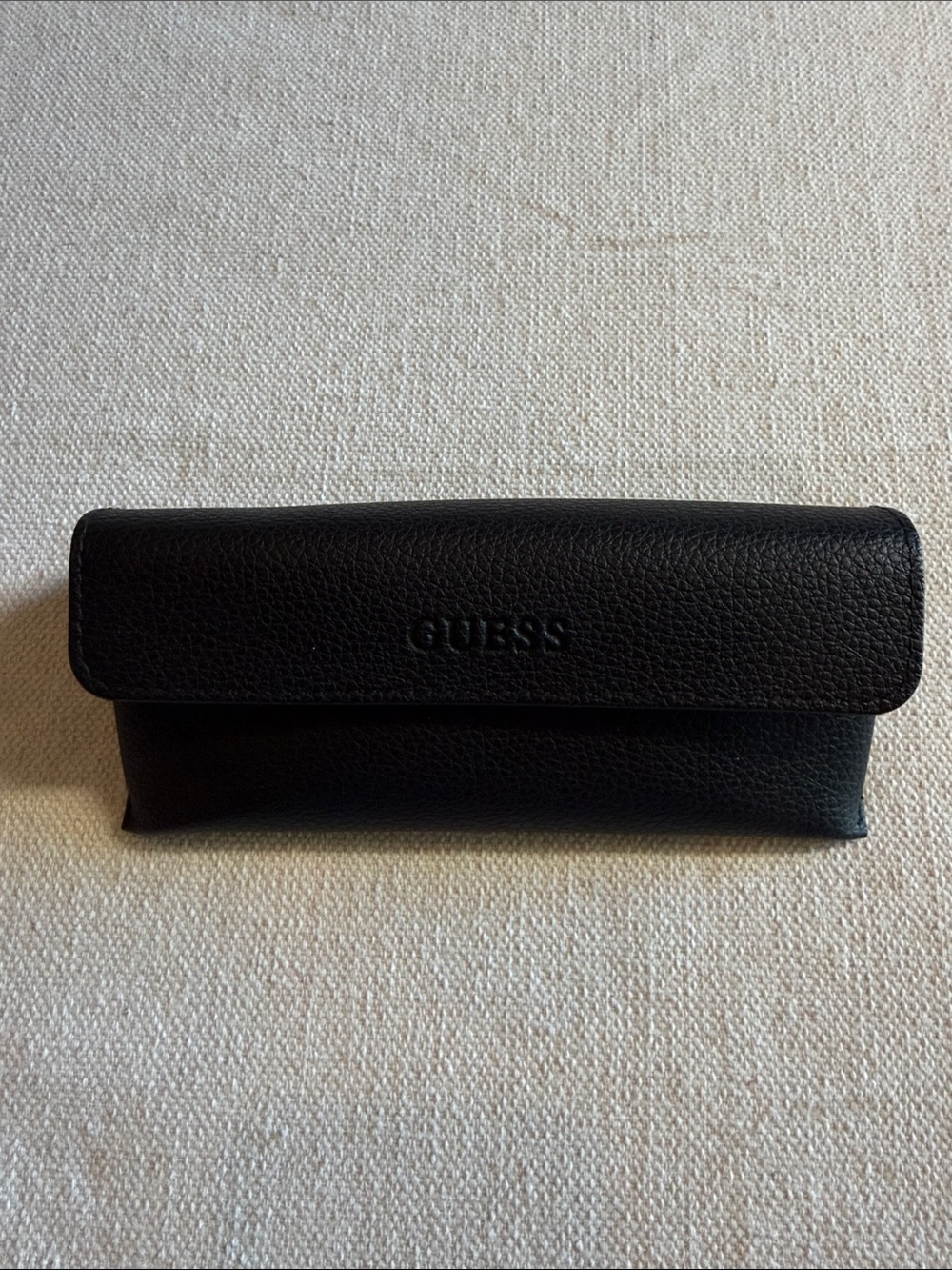 GUESS Black Faux Leather Textured Eyewear Case NWOT